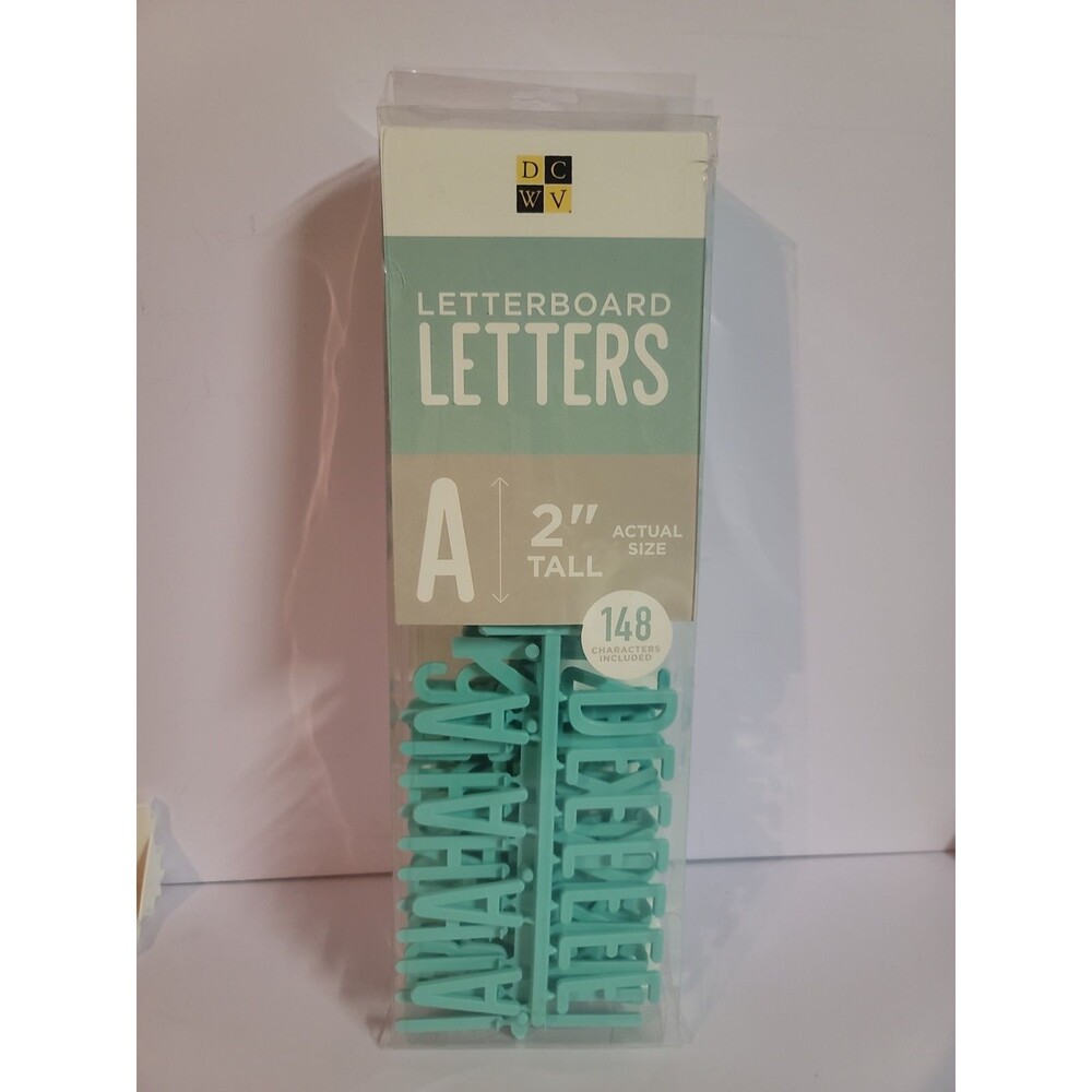 American Crafts DCWV Letterboard Letters 2" Tall Teal, 148 Total